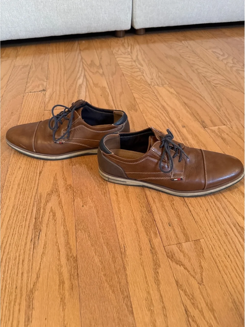 Tommy Hilfiger Men's Brown Leather Oxford Shoes Size 12